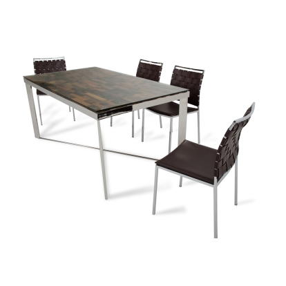 Modrest Santiago Modern Rectangular Wood Mosaic Dining Table Other Dining Table 71344 VGEWF2193AB