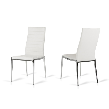 Libby Modern White Leatherette Dining Chair (Set of 2) White Dining Chair 71342Z VGEWF3195AB-WHT