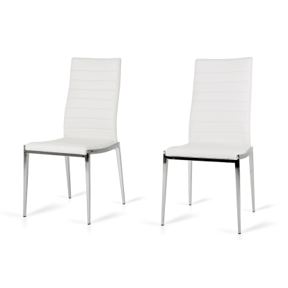Libby Modern White Leatherette Dining Chair (Set of 2) White Dining Chair 71342Z VGEWF3195AB-WHT