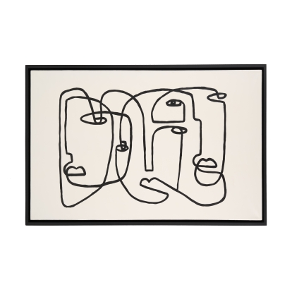 Modrest Faces Modern 59" x 35" Painting Black/White Painting 81953 VGVA-CO2307