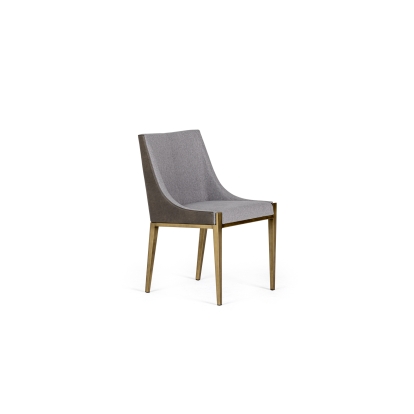Modrest Fairview Modern Grey & Brass Dining Chair Grey Dining Chair 79754 VGGA-6947CH-GRY-B-DC