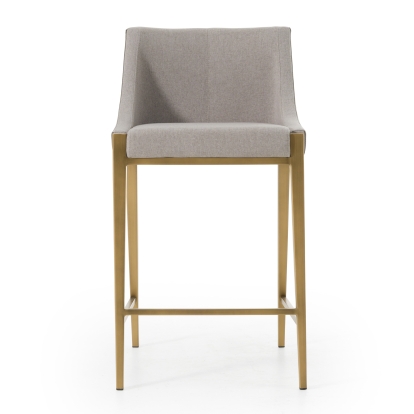 Modrest Fairview Contemporary Grey + Brass Counter Stool Grey Bar Stool 79756 VGGA-6947CH-C-GRY-CS