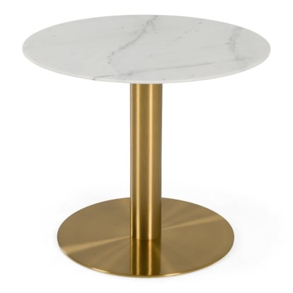 LA Furniture Fairway Glam White Marble and Brushed Gold Tall End Table VGEU-MC-6931BT-C Contemporary Style by Vig Furnitrue Number 83349 Catch Home Goods