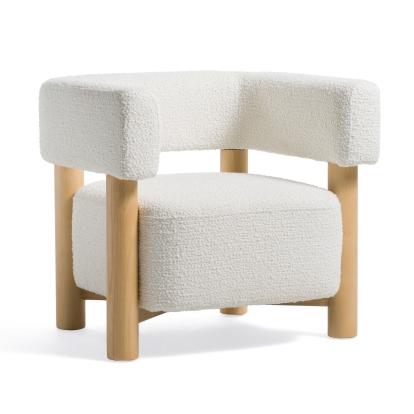 Modrest Fang Modern White Fabric & Wood Accent Chair White Accent Chair 80600 VGEUMC-7114LC-AW-WHT