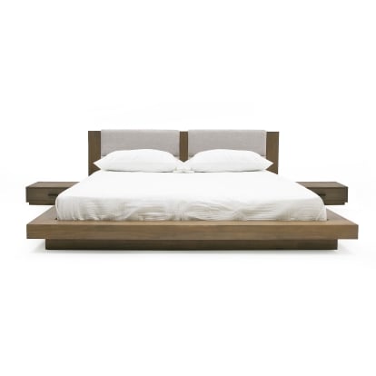 LA Furniture Queen Fantasia Contemporary Walnut & Grey Bed with Two Nightstands VGWDHL-W01-01-BED-2NS-LTWLT-Q Contemporary Style by Vig Furnitrue Number 78217 Catch Home Goods