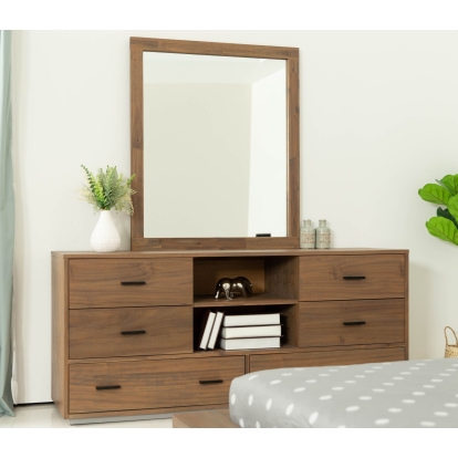 Nova Domus Fantasia Contemporary Walnut Mirror Walnut Mirror 78215 VGWDHL-W04-MIR-LTWLT