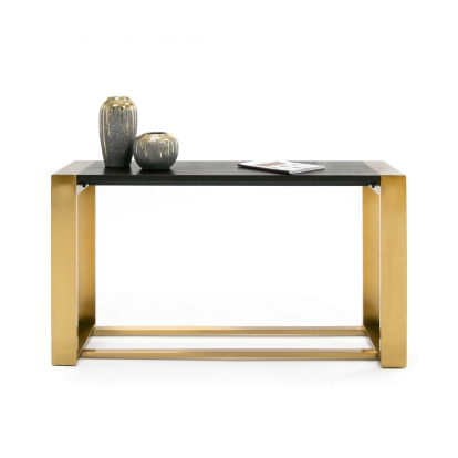 Modrest Fauna Modern Wenge and Brass Console Table Brown Console Table 79843 VGBB-BN-2X-WB-BRN-CT