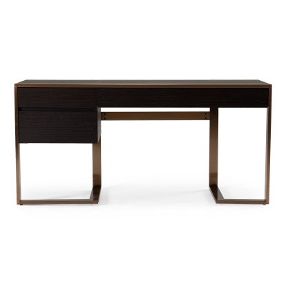 LA Furniture Modern Fauna Wenge and Rosegold Desk VGBB-BN-2DK-WNGROSE Contemporary Style by Vig Furnitrue Number 83446 Catch Home Goods