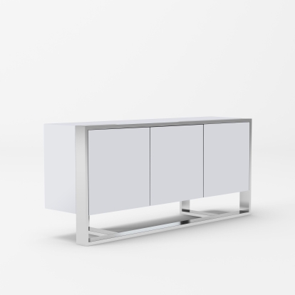 Modrest Fauna Modern White High Gloss & Stainless Steel Buffet White Buffet 77964 VGBBBN-2M-WHT-BUF