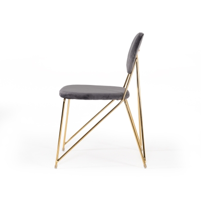 Modrest Carol Modern Grey Fabric Dining Chair (Set of 2) Grey Dining Chair 74550Z VGFH-FDC7020-GRY