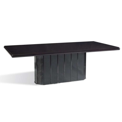 Supreme Luxury Ebony Veneer and Black Crocodile Dining Table Black Dining Table 12957 VGUNAC832-240