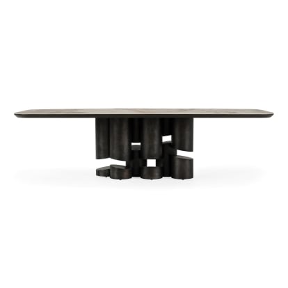 LA Furniture Finsbury Modern Ceramic + Dark Grey Brass Oval Dining Table VGVC-T9022 Contemporary Style by Vig Furnitrue Number 86027 Catch Home Goods