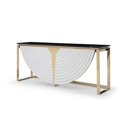 Modrest Flavio Gold + Marble Console Table White Console Table 78529 VGVCK1896-WHT-CT