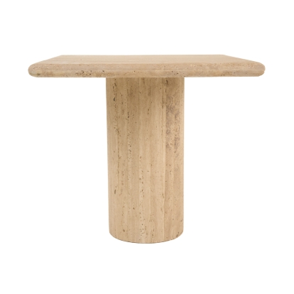 Modrest Fletcher Modern Travertine Marble 18" Tall End Table Beige End Table 82003 VGBR-SBA-4798