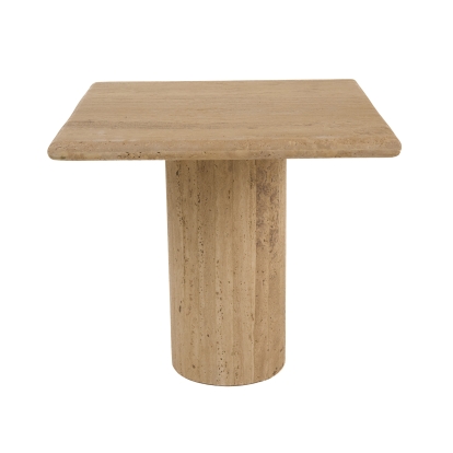Modrest Fletcher Modern Travertine Marble 18" Tall End Table Beige End Table 82003 VGBR-SBA-4798