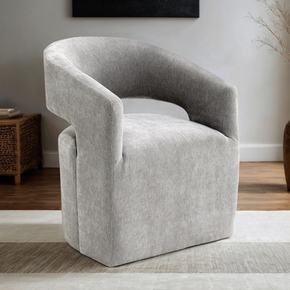 Furniture Of America Tresa Contemporary Light Gray Arm Chair With Casters Model FM-AC3002LG