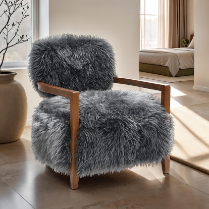 Furniture Of America Eramo Contemporary Charcoal Gray Accent Chair Model FM-AC6005DG