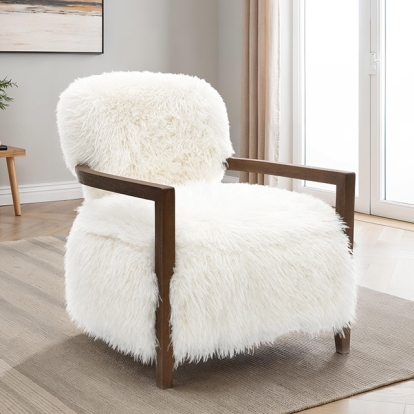 Furniture Of America Eramo Contemporary White Accent Chair Model FM-AC6005WH