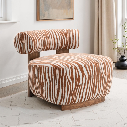 Furniture Of America Niobe Contemporary Rustic Orange Accent Chair Model FM-AC6007OR