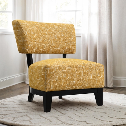 Furniture Of America Aveni Contemporary Yellow Accent Chair Model FM-AC6008YL