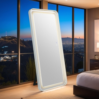 Furniture Of America Imogen Glam White Floor Mirror Model FM-AC8014WH-M