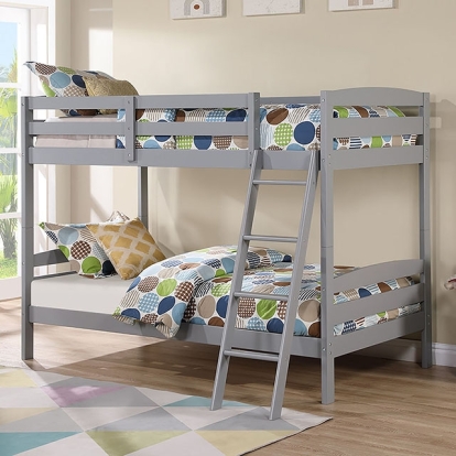 Furniture Of America Candice Transitional Gray Twin-Twin Bunk Bed Model FM-BK002GY