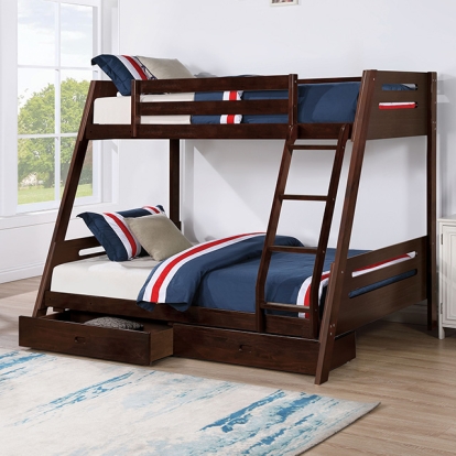 Furniture Of America Emilee Transitional Espresso Twin-Full Bunk Bed Model FM-BK003ES-BED
