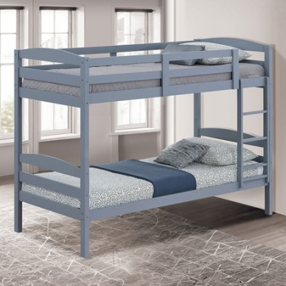 Furniture Of America Finsbury Transitional Engineered Wood, Solid Hardwood Gray Twin Twin Bunk Bed | FM-BK110GY-T