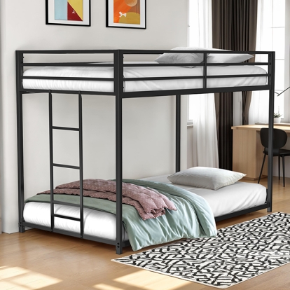 Furniture Of America Rothwell Contemporary Matte Black Twin-Twin Metal Bunk Bed Model FM-BK1200BK-TT