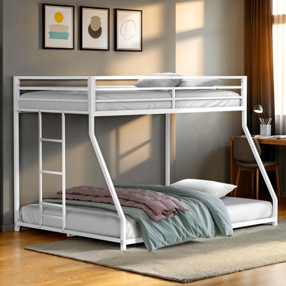 Furniture Of America Rothwell Contemporary Matte White Twin-Full Metal Bunk Bed Model FM-BK1200WH-TF