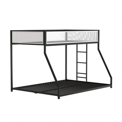 Furniture Of America Southall Contemporary Matte Black-Matte White Twin-Full Metal Bunk Bed Model FM-BK1201BK-TF