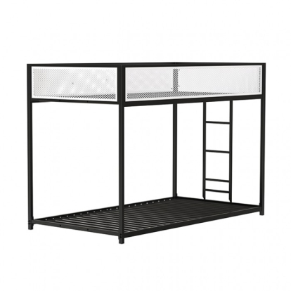 Furniture Of America Southall Contemporary Matte Black-Matte White Twin-Twin Metal Bunk Bed Model FM-BK1201BK-TT