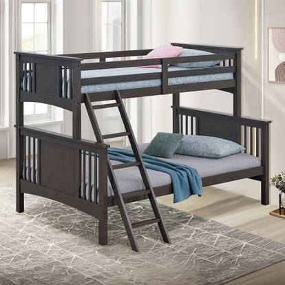 Furniture Of America Spring Creek Transitional Stain Gray Twin-Full Bunk Bed Model FM-BK602F-GY-BED