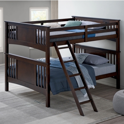 Furniture Of America Spring Creek Transitional Dark Walnut Full-Full Bunk Bed Model FM-BK602FF-DW-BED