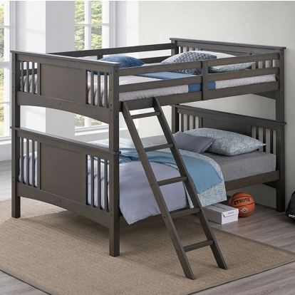 Furniture Of America Spring Creek Transitional Stain Gray Full-Full Bunk Bed Model FM-BK602FF-GY-BED
