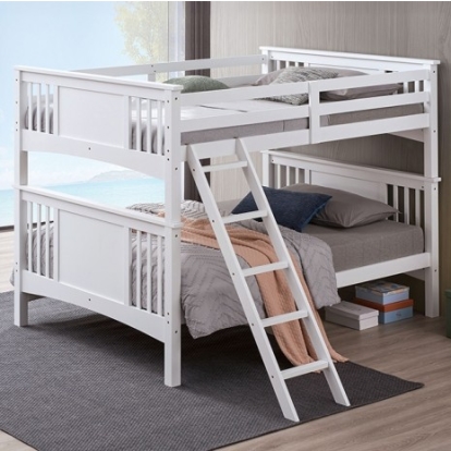 Furniture Of America Spring Creek Transitional Engineered Wood, Solid Hardwood White Full/Full Bunk Bed | FM-BK602FF-WH-BED
