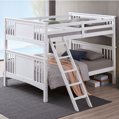 Furniture Of America Spring Creek Transitional White Full-Full Bunk Bed Model FM-BK602FF-WH-BED
