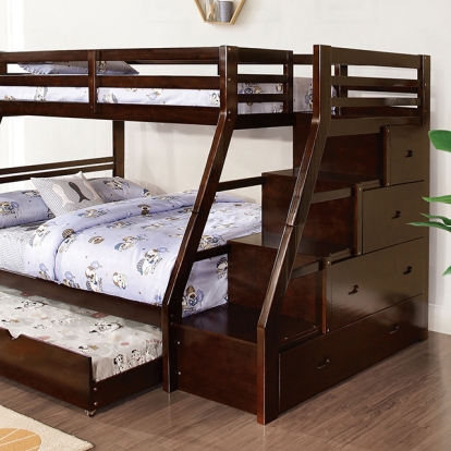 Furniture Of America Ellington Transitional Espresso Twin-Full Bunk Bed Model FM-BK611ES-BED