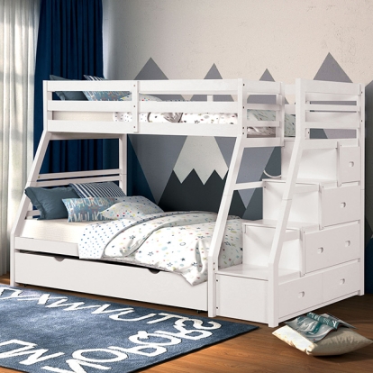 Furniture Of America Ellington Transitional White Twin-Full Bunk Bed Model FM-BK611WH-BED