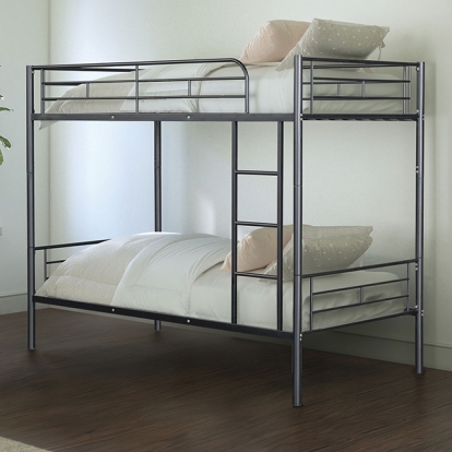 Furniture Of America Plutus Contemporary Black Twin-Twin Metal Bunkbed Model FM-BK900BK-TT