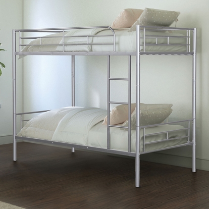 Furniture Of America Plutus Contemporary Silver Twin-Twin Metal Bunkbed Model FM-BK900SV-TT