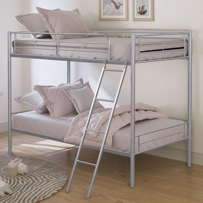Furniture Of America Hector Contemporary Silver Twin-Twin Metal Bunkbed Model FM-BK903SV-TT