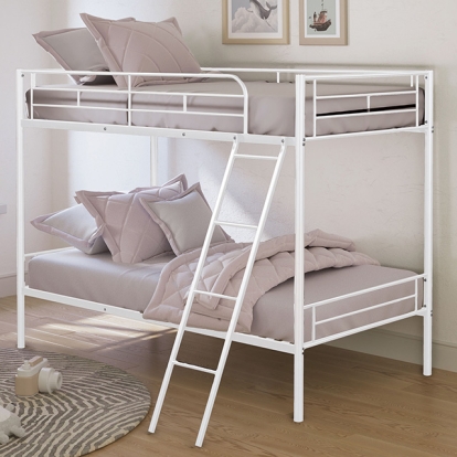 Furniture Of America Hector Contemporary White Twin-Twin Metal Bunkbed Model FM-BK903WH-TT