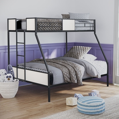 Furniture Of America Molton Contemporary Black Twin-Full Metal Bunkbed Model FM-BK904BK-TF