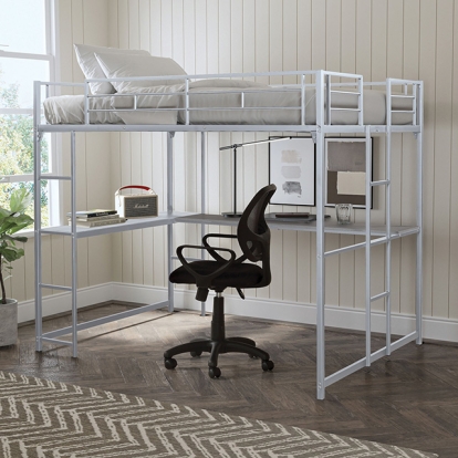 Furniture Of America Cybill Contemporary Silver Full Loft Bed Model FM-BK905SV-F-BED
