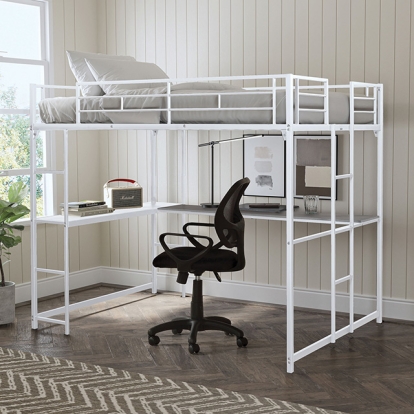 Furniture Of America Cybill Contemporary White Full Loft Bed Model FM-BK905WH-F-BED