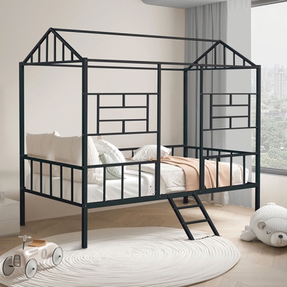 Furniture Of America Rhonda Contemporary Black Twin Loft Bed Model FM-BK908BK-T