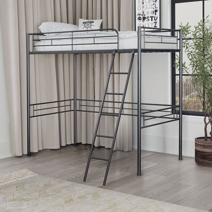 Furniture Of America Myles Contemporary Black Twin Loft Bed Model FM-BK910BK-T