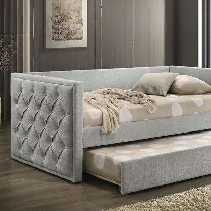 Furniture Of America Renzi Transitional Gray Twin Daybed W- Trundle Model FM1202GY-BED