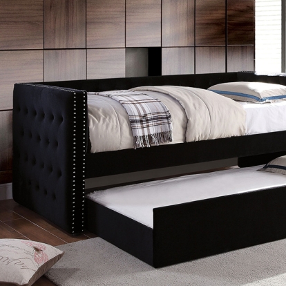 Furniture Of America Susanna Transitional Black Daybed W- Trundle Model FM1739BK-BED